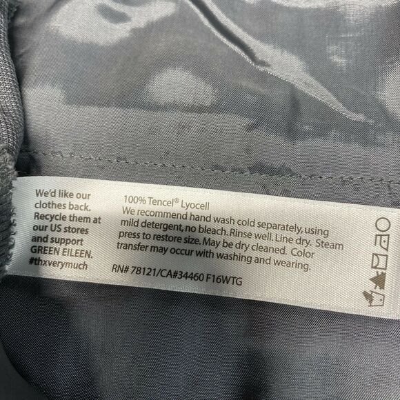 Eileen Fisher Tencel Tapered Leg Pants Sz Medium Dark Gray Textured Elastic EUC - Picture 5 of 12